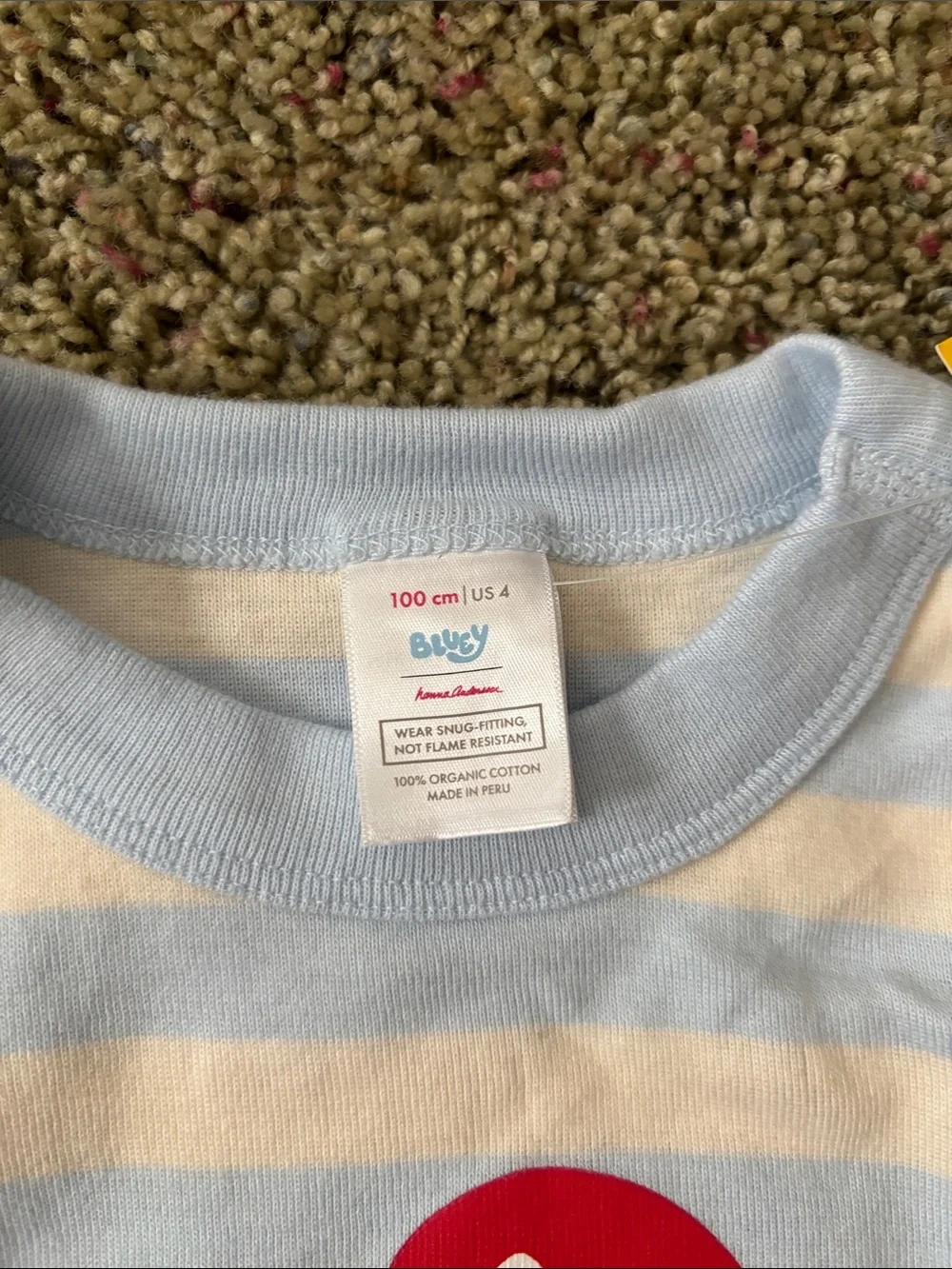 Hanna Andersson Bluey Keepy Uppy HannaJams Organic Cotton Pajama Set NWT Kids 4T